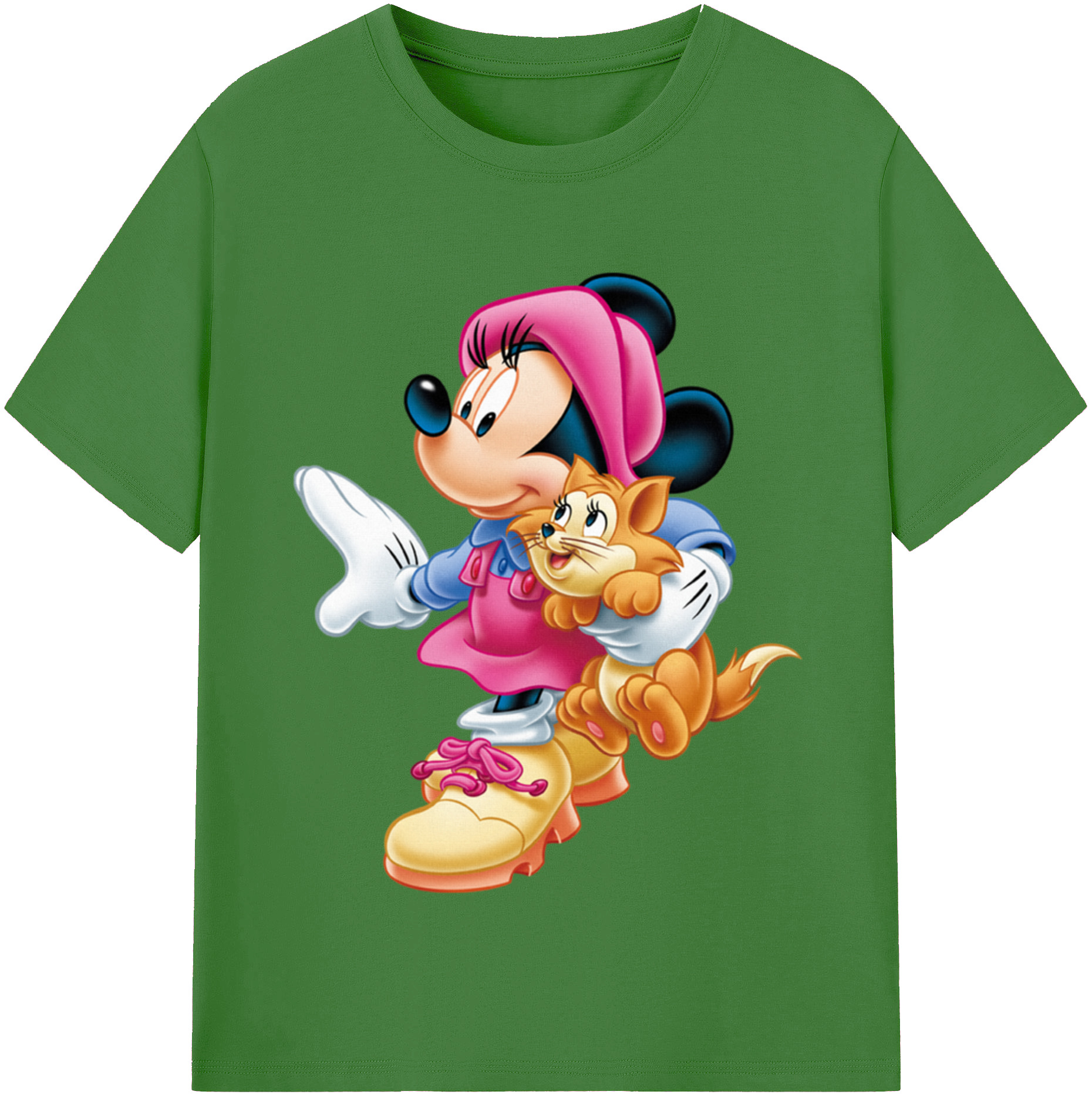 （画像用） ミッキーマウス Mickey Mouse レディースカジュアルプリントTシャツ（綿100％）